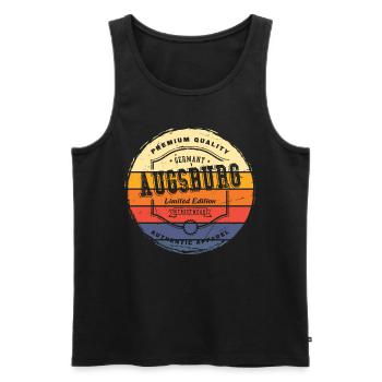Augsburg Deutschland Stadt Vintage Retro Skyline - Männer Premium Bio Tank Top - Schwarz - Vorne - Michal (187cm)