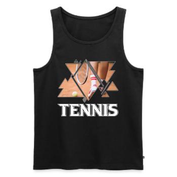 Tennis Tennis Player Player Vintage Retro Triangle - Men's Premium Organic Tank Top - black - Front - AI Model Male 178 light (178cm)