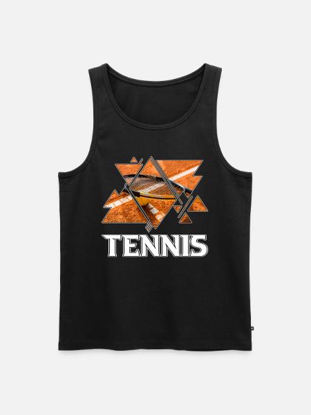 Tennis Tennis Player Player Vintage Retro Triangle - Men's Premium Organic Tank Top - black