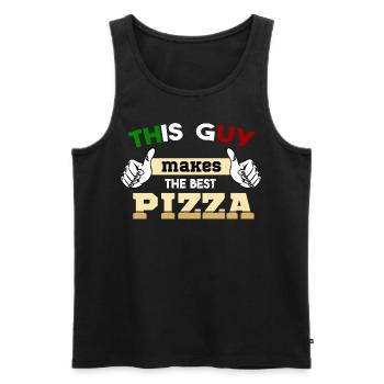 pizza maker pizza baking Italy pizzeria gift - Men's Premium Organic Tank Top - black - Front - Michal (187cm)