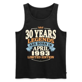 95 years old - Born in april 1993 - Men's Premium Organic Tank Top - black - Front - Michal (187cm)