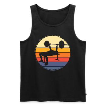 bench press, weightlifting, weight training, fitness, strong - Men's Premium Organic Tank Top - black - Front - Michal (187cm)