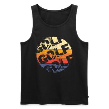 Golf Font Golfing Golfer Sport Hobby Retro - Men's Premium Organic Tank Top - black - Front - AI Model Male 178 light (178cm)