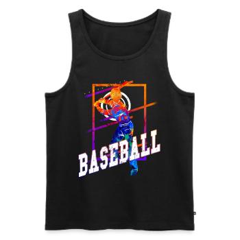 Baseball Baseball Player Vintage Colorful - Men's Premium Organic Tank Top - black - Front - Michal (187cm)