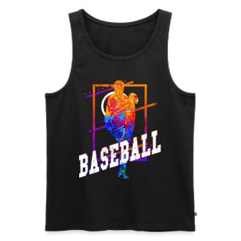 Baseball Baseball Player Vintage Colorful - Men's Premium Organic Tank Top - black - Front - Michal (187cm)