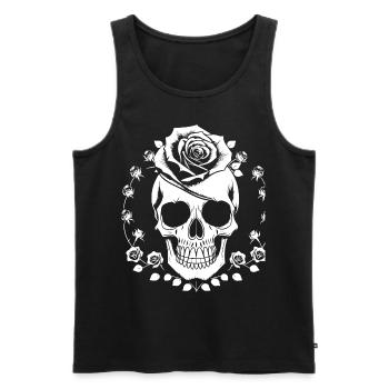 Horror Skull Skull Art Skull Gothic Heavy Metal - Men's Premium Organic Tank Top - black - Front - Michal (187cm)