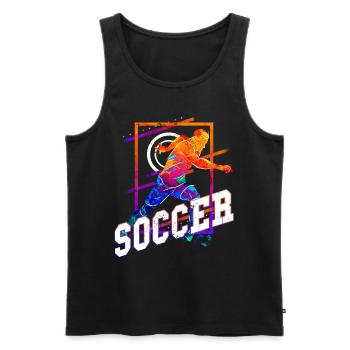 Soccer Soccer Player Soccer Player Fan Club Bunt - Men's Premium Organic Tank Top - black - Front - Michal (187cm)
