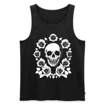 Horror Skull Skull Art Skull Gothic Heavy Metal - Men's Premium Organic Tank Top - black - Front - Michal (187cm)