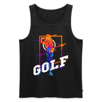 Golf Golfen Golfspieler Sport Hobby Club Vintage - Männer Premium Bio Tank Top - Schwarz - Vorne - Michal (187cm)
