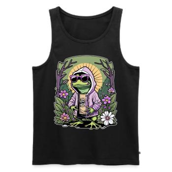 Rapper-Frosch - Männer Premium Bio Tank Top - Schwarz - Vorne - AI Model Male 178 light (178cm)
