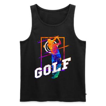 Golf Golfen Golfspieler Sport Hobby Club Vintage - Männer Premium Bio Tank Top - Schwarz - Vorne - AI Model Male 178 light (178cm)