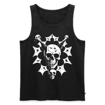 Horror Skull Skull Art Skull Gothic Heavy Metal - Men's Premium Organic Tank Top - black - Front - Michal (187cm)