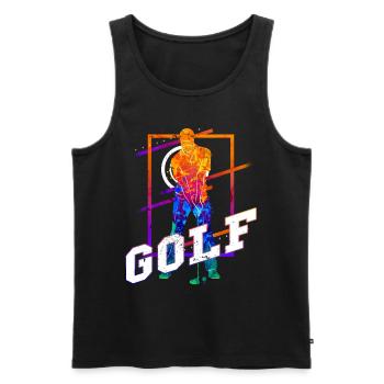 Golf Golfen Golfspieler Sport Hobby Club Vintage - Männer Premium Bio Tank Top - Schwarz - Vorne - Michal (187cm)