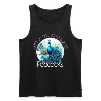 Peacock Flowers Peacock Feather Exotic Colorful Colorful - Men's Premium Organic Tank Top - black - Front - AI Model Male 178 light (178cm)