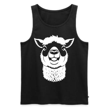 Funny Alpaca Silhouette Cheeky Fun Alpacas - Men's Premium Organic Tank Top - black - Front - Michal (187cm)