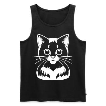 Drôle de chat Silhouette Cheeky Fun Cats - Débardeur bio Premium Homme - noir - Devant - Michal (187cm)