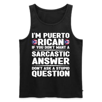 Puerto Rico Flagge | Puerto Ricaner Geschenkideen - Männer Premium Bio Tank Top - Schwarz - Vorne - Michal (187cm)