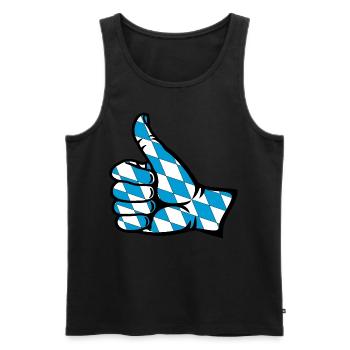 Bayern Flagge alles in Ordnung Symbol - Männer Premium Bio Tank Top - Schwarz - Vorne - Michal (187cm)
