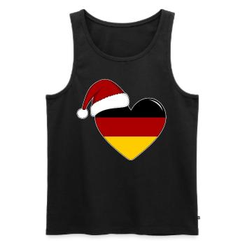 Drapeau de l’Allemagne Coeur de Noël - Débardeur bio Premium Homme - noir - Devant - AI Model Male 178 light (178cm)
