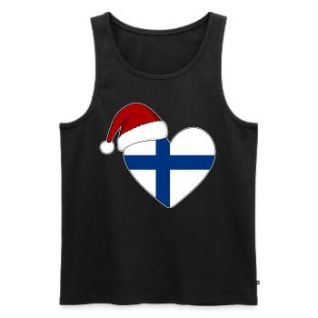 Coeur de Noël drapeau Finlande - Débardeur bio Premium Homme - noir - Devant - AI Model Male 178 light (178cm)
