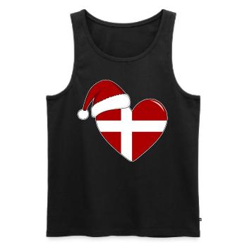 Coeur de Noël drapeau Danemark - Débardeur bio Premium Homme - noir - Devant - AI Model Male 178 light (178cm)