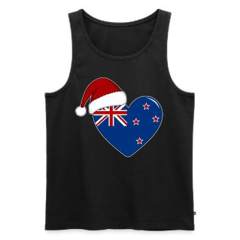 Coeur de Noël drapeau Nouvelle-Zélande - Débardeur bio Premium Homme - noir - Devant - AI Model Male 178 light (178cm)