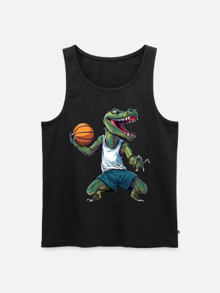 Cool Basketball Crocodile - Men's Premium Organic Tank Top - black