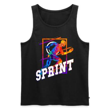 Sprint, Sprinter, Sprint, Athletics, Running - Men's Premium Organic Tank Top - black - Front - AI Model Male 178 light (178cm)