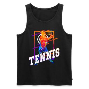 Tennis Tennis Player Woman Sport Match Club Fan - Men's Premium Organic Tank Top - black - Front - Michal (187cm)