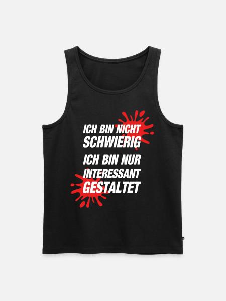 Ich Bin Nicht Schwierig - Männer Premium Bio Tank Top - Schwarz