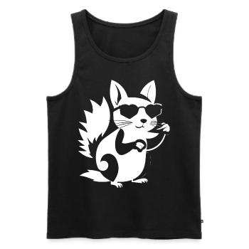 Funny Squirrel Wearing Sunglasses Squirrels - Men's Premium Organic Tank Top - black - Front - AI Model Male 178 light (178cm)