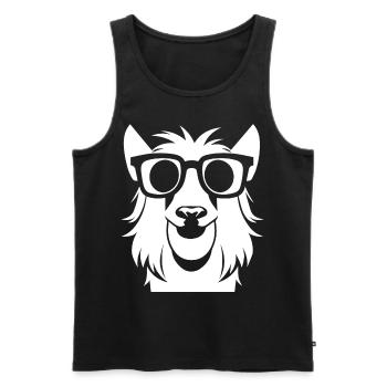 Funny Llama Wearing Sunglasses Cool Llamas - Men's Premium Organic Tank Top - black - Front - AI Model Male 178 light (178cm)