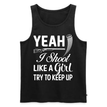 Trapschütze - Männer Premium Bio Tank Top - Schwarz - Vorne - AI Model Male 178 light (178cm)