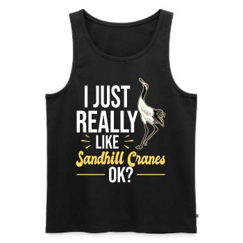 Kanadakranich | Kanadischer Kranich Vogel Geschenk - Männer Premium Bio Tank Top - Schwarz - Vorne - Michal (187cm)