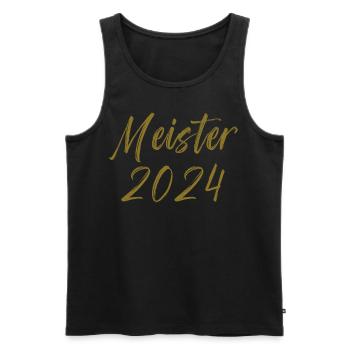 Meister 2024 Aufstiegstrikot Aufstieg 24 - Männer Premium Bio Tank Top - Schwarz - Vorne - Michal (187cm)
