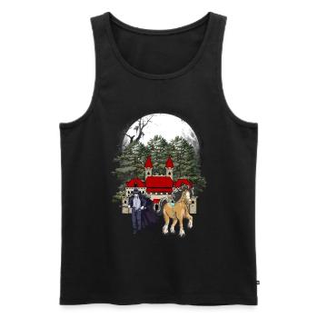 Fairy Tale Fantasy Medieval Knight Fortress Castle - Men's Premium Organic Tank Top - black - Front - AI Model Male 178 light (178cm)