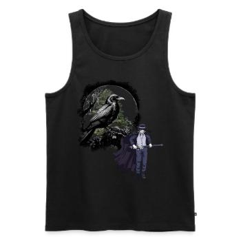 Horror Halloween Raven Swordsman Crow Dark - Men's Premium Organic Tank Top - black - Front - AI Model Male 178 light (178cm)