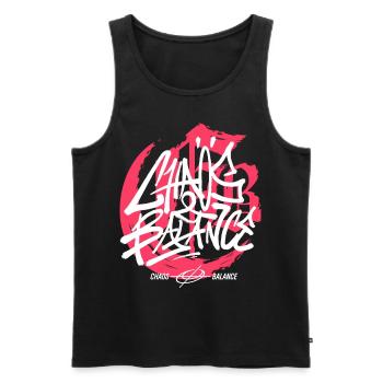 Graffiti urbain streetwear - Débardeur bio Premium Homme - noir - Devant - Michal (187cm)