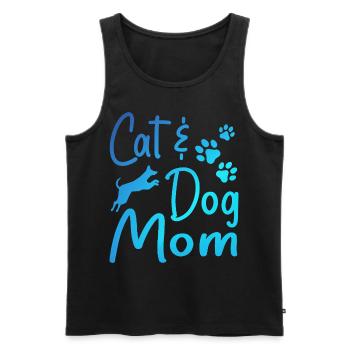 Pet Cat And Dog Mom Tees For Women, Cat Dog Mom - Débardeur bio Premium Homme - noir - Devant - AI Model Male 178 light (178cm)