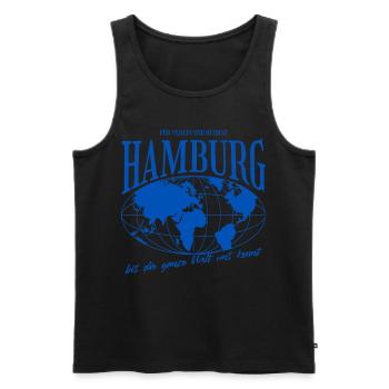 Hamburg Heimat Stolz Fußball Geschenk - Männer Premium Bio Tank Top - Schwarz - Vorne - Michal (187cm)