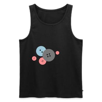 Buttons for everyone - Men's Premium Organic Tank Top - black - Front - AI Model Male 178 light (178cm)