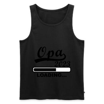 Opa 2023 loading - Männer Premium Bio Tank Top - Schwarz - Vorne - AI Model Male 178 light (178cm)