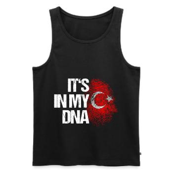 It's in my DNA Türkei Flaggen für Türken in - Männer Premium Bio Tank Top - Schwarz - Vorne - AI Model Male 178 light (178cm)
