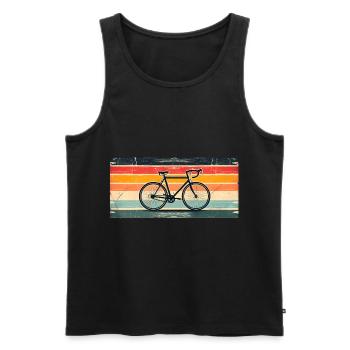 Retro Sunset Aesthetic Bike Reifen Fahrrad - Männer Premium Bio Tank Top - Schwarz - Vorne - Michal (187cm)