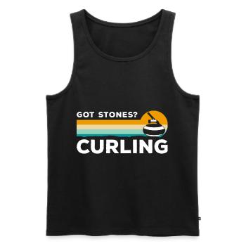 Curler Équipe des joueurs de sports d’hiver - Débardeur bio Premium Homme - noir - Devant - AI Model Male 178 light (178cm)
