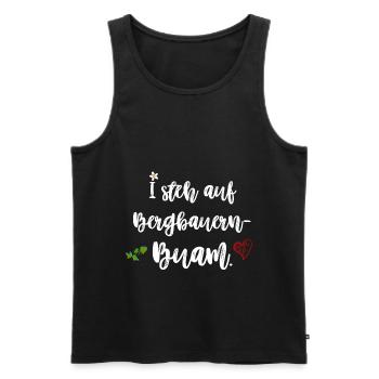 J’aime les bâzeurs de montagne fan-shirt fête populaire - Débardeur bio Premium Homme - noir - Devant - AI Model Male 178 light (178cm)