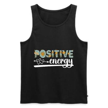Motivation optimiste forte - Débardeur bio Premium Homme - noir - Devant - Michal (187cm)