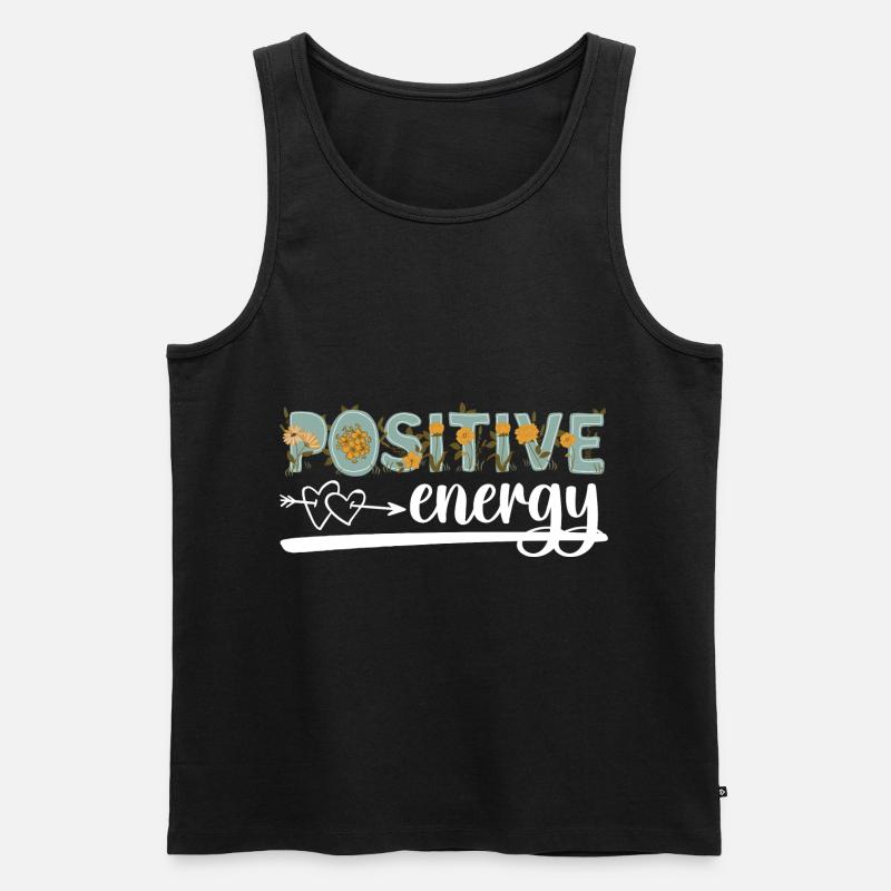 Motivation Optimistisch Stark - Männer Premium Bio Tank Top - Schwarz