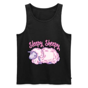 Mein Schlafshirt Schäfchen Schaf Langschläfer - Männer Premium Bio Tank Top - Schwarz - Vorne - Michal (187cm)