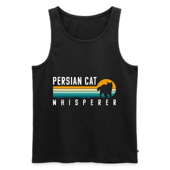 Perser Katze Katzendame Katzenfreund Katzenmama - Männer Premium Bio Tank Top - Schwarz - Vorne - Michal (187cm)